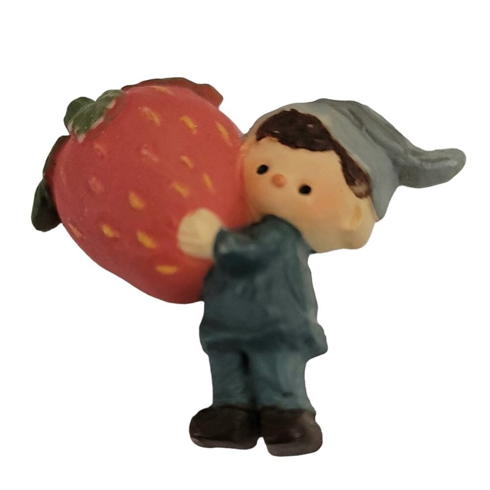 Hallmark Vintage 1970s Elf Boy With Strawberry Pixie Decorative Pin Brooch, M966